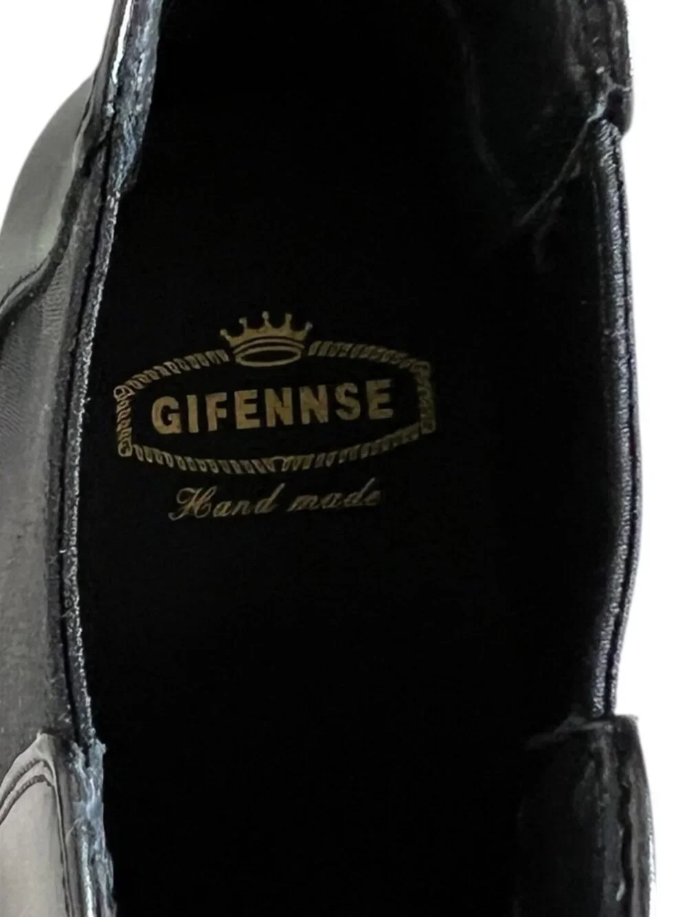 Gifennse NEW Men's handmade leather Chelsea Boots In Black Size 8.5